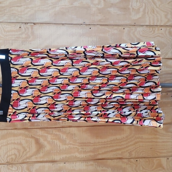 Beulah NWT Toucan Tropical Multi Color Print Pleated Midi Skirt Siz… - Picture 4 of 6